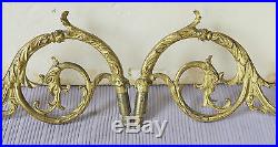ANTIQUE 19`c FRENCH Brass Wall Candlesticks Holders Gold plated marked L`PINET