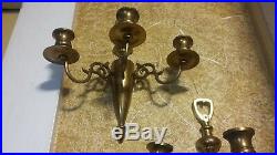 ANTIQUE Victorian (2) BRASS Wall Mount CANDLE HOLDERS Sconce BRASS