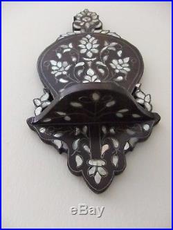 A Gorgeous wooden wall hanging candle holder, mother of Pearl arts and Crafts