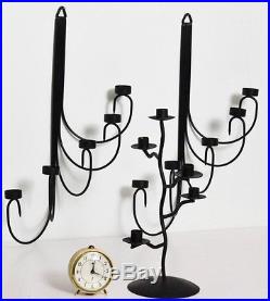 A SET OF Vintage Crafted Iron Wall hanging and Stand Candle Holders PL3206