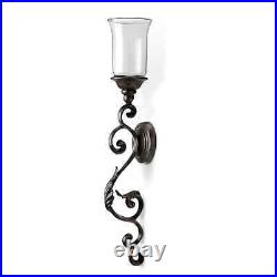 Aluminum And Glass Home Décor Leaf And Scroll Wall Sconce 21.5 H