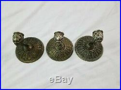 American Tack & Howe (3) Wall Sconce Candle Holders Metal 1968 Lot Rare