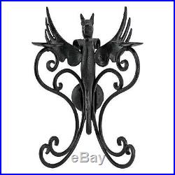 Ancient Gothic Cast Iron Antique Replica Dragon Pillar Candle Holder Wall Sconce