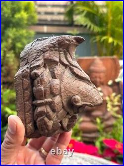 Ancient Wooden Hand Carved Elephant Figure Wall Hanging Candle Holder