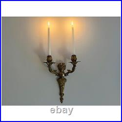 Antique 11 French Wall Sconce Candleholder Brass Bronze 2 candles