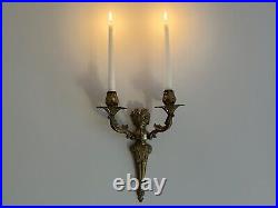 Antique 11 French Wall Sconce Candleholder Brass Bronze 2 candles