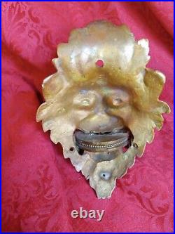 Antique 1700s Brass Wall Sconce Candle Holder Lions Head VERY Unusual