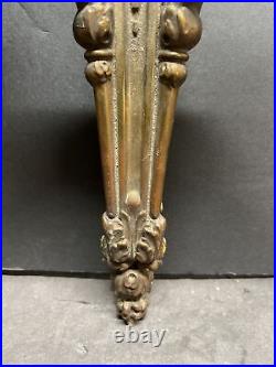 Antique 1800's Neoclassical ornate bronze wall candle holder sconce fixture