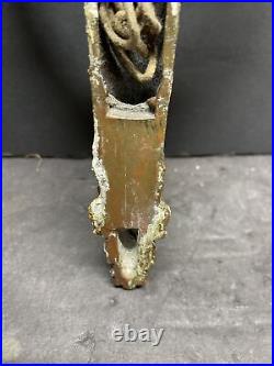 Antique 1800's Neoclassical ornate bronze wall candle holder sconce fixture