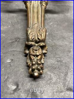 Antique 1800's Neoclassical ornate bronze wall candle holder sconce fixture