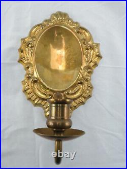 Antique 1800s Brass Wall Sconce Candle Holder Set ST STRYJEK GDANSK Poland