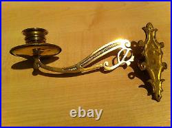 Antique Art Nouveau Brass Single Piano Wall Candle Sconce Holder Lights (GR430)