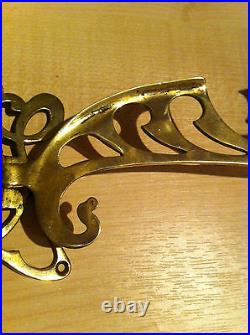 Antique Art Nouveau Brass Single Piano Wall Candle Sconce Holder Lights (GR432)
