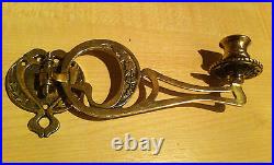Antique Art Nouveau Brass Single Piano Wall Candle Sconce Holder Lights (GR433)