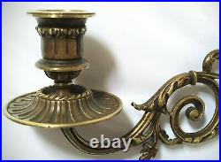 Antique Art Nouveau Wall/Piano Candle Holder Sconce by L. Pinet in Brass c. 1906