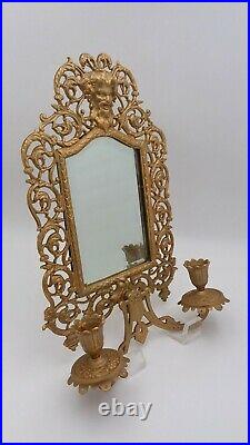 Antique Bradley & Hubbard Bacchus Wall Mirror/Candle Holder