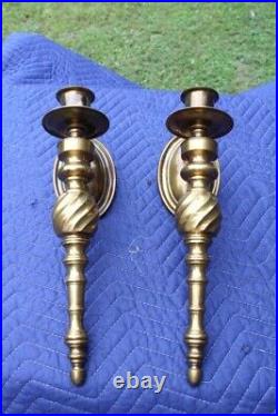 Antique Brass Candle Holder Wall Sconce Rope Twist