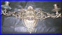 Antique Brass Double Wall Candle Holder piano sconce ornate Design swing arms