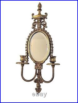 Antique Brass Mirror Wall Candle Holder