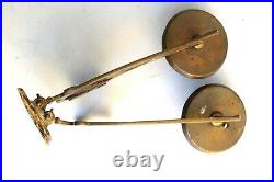 Antique Brass Piano Wall Candle Holder Candilabra