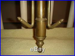 Antique Candelabra Brass Wall Mounted Sconce-3 Candle Holder-Unique Design