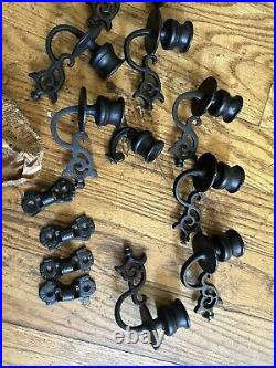 Antique Cast Iron Candle Holder Wall Mounted Fixtures Lot