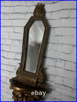 Antique Ceramic Candle Holder Ornate style Wall Mirror Sconce boho gothic