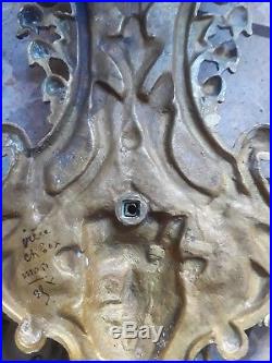 Antique Devil, Satan, Satyr, Lucifer Wall Candle Holders Brass Occult