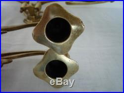 Antique French Art Nouveau Double Candlestick Holder Wall Sconce Piano Candle