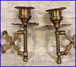 Antique French Brass Wall Mount Candle Holders by Adolphe Pequet Late 19 C Expan