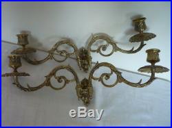 Antique French Pinet Double Candlestick Candle Holder Wall Sconce Piano Twin Arm