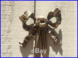 Antique French Rocco Style Cherub Brass Wall Sconce Candle Holder Ribbon 22