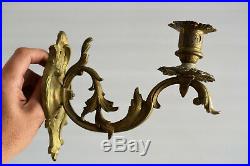Antique French Wall Candle Holders, sconces, candle stick bronze, 19th century