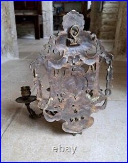 Antique, French, bronze, 3 position, candle wall sconce. Circa late 1800's