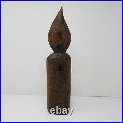 Antique Hand Carved Wood Religious Monk Figure Wall Mount Candle Holder 14