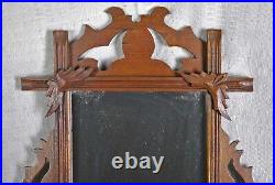 Antique Hanging Wall Candle Box, Mirror, Match Holders