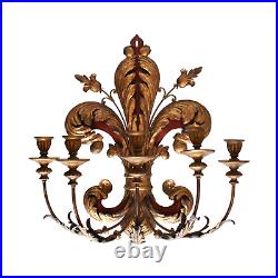 Antique Italian Fleur De Lys Wall Candle Sconce