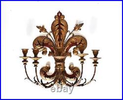 Antique Italian Fleur De Lys Wall Candle Sconce