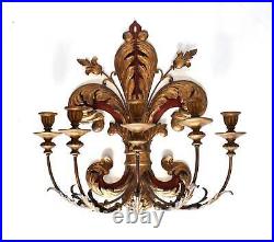 Antique Italian Fleur De Lys Wall Candle Sconce