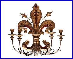 Antique Italian Fleur De Lys Wall Candle Sconce