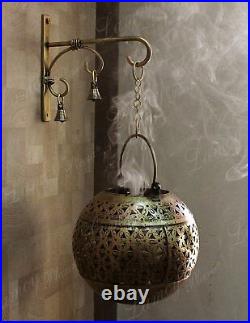 Antique Metal Gold Finish Wall Hanging Dhoop And T-light Candle Holder For Decor
