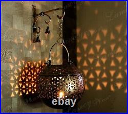 Antique Metal Gold Finish Wall Hanging Dhoop And T-light Candle Holder For Decor