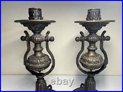 Antique Nautical Brass Ships Gimbal Swivel Candlestick Candleholder Wall Sconces