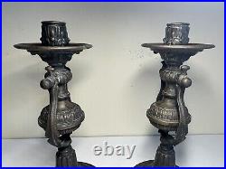 Antique Nautical Brass Ships Gimbal Swivel Candlestick Candleholder Wall Sconces