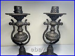 Antique Nautical Brass Ships Gimbal Swivel Candlestick Candleholder Wall Sconces