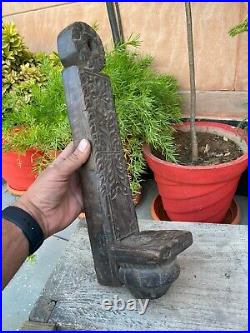Antique Old Wooden Hand Carved Beautiful Wall Candle Stand Candle Holder