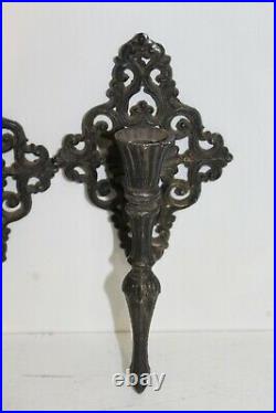 Antique Ornate Victorian Wall Sconce Candle Stick Holders Set of 2