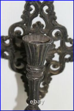 Antique Ornate Victorian Wall Sconce Candle Stick Holders Set of 2