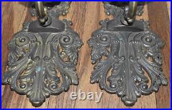 Antique Pair Of Art Nouveau Lady Figuralbrass Wall Candle Holder Wall Sconce