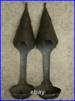 Antique Pair Of Wall Mounted Candle Holders/Slipper Pocket Sconces